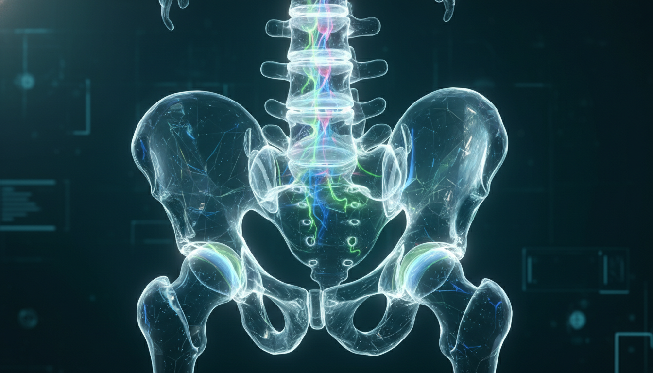 Abstract representation of spinal column and joints